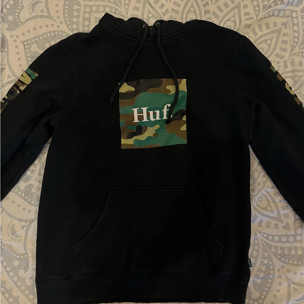 HUF Black Camo Logo Hoodie